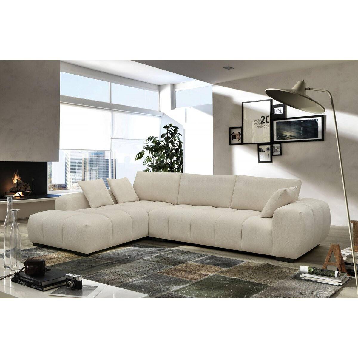 ECKSOFA - "Monceau" - 3-Sitzer - Beige - Beige, Textil (207/307cm) - Habitat Garten