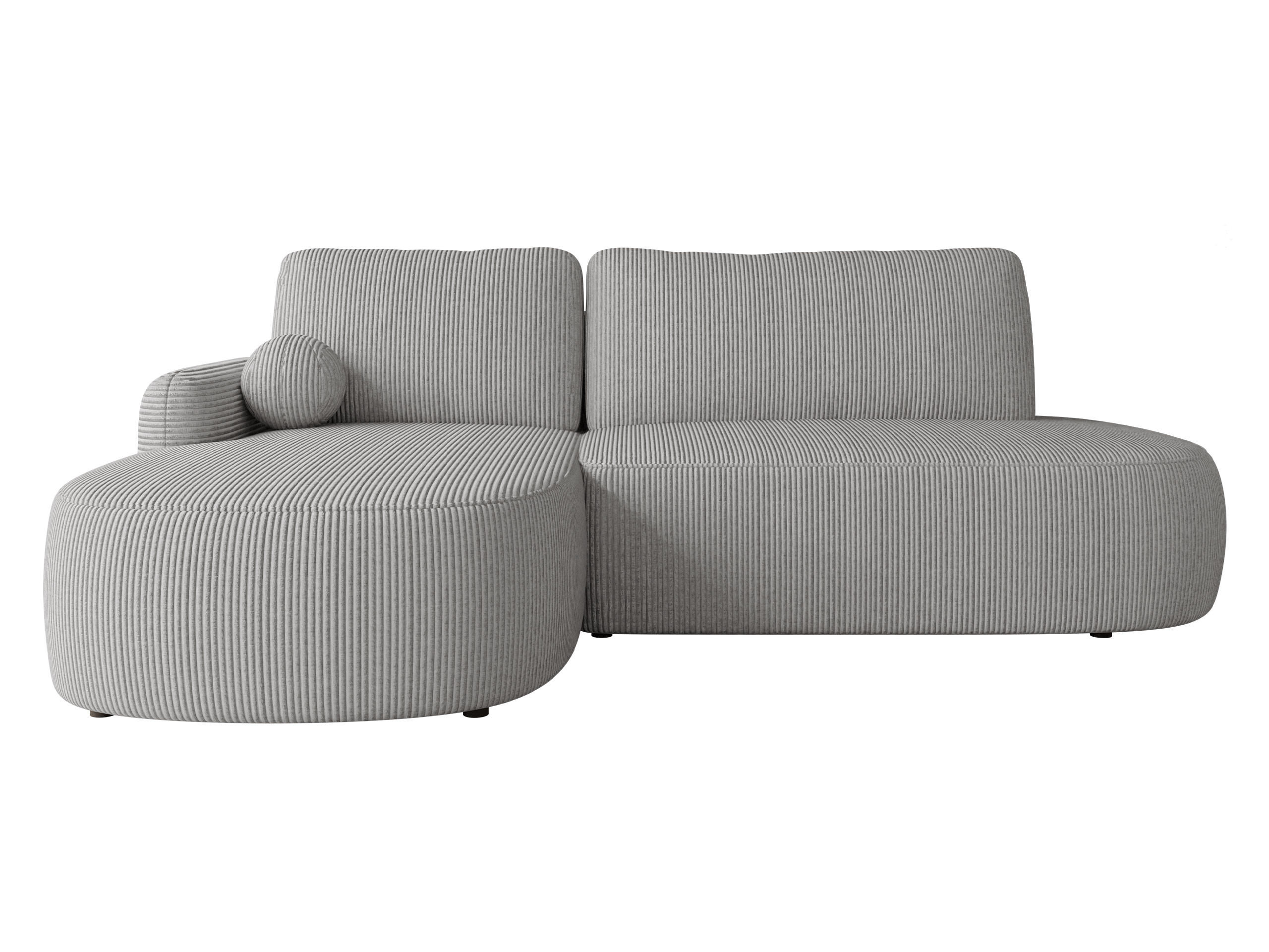 ECKSOFA Loridu O Cord, Seite: Links - Schwarz/Grau, Holz/Kunststoff (274/174cm) - MIRJAN24