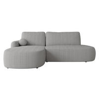 ECKSOFA Loridu O Cord, Seite: Links - Schwarz/Grau, Holz/Kunststoff (274/174cm) - MIRJAN24