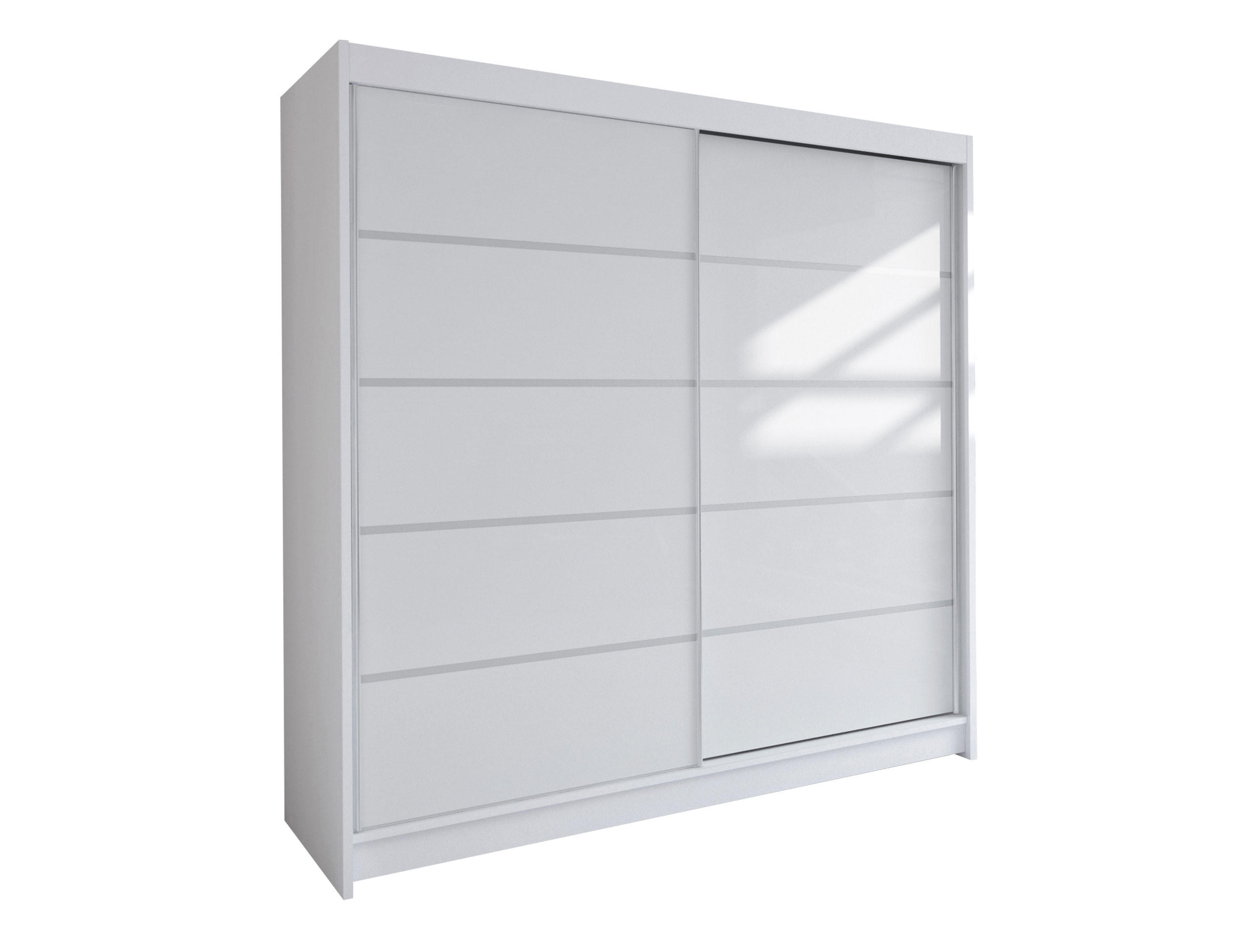SCHWEBETÜRENSCHRANK Talin IV - Silberfarben/Weiß, Holzwerkstoff/Metall (180/215/58cm) - MIRJAN24