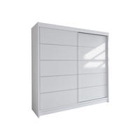 SCHWEBETÜRENSCHRANK Talin IV - Silberfarben/Weiß, Holzwerkstoff/Metall (180/215/58cm) - MIRJAN24