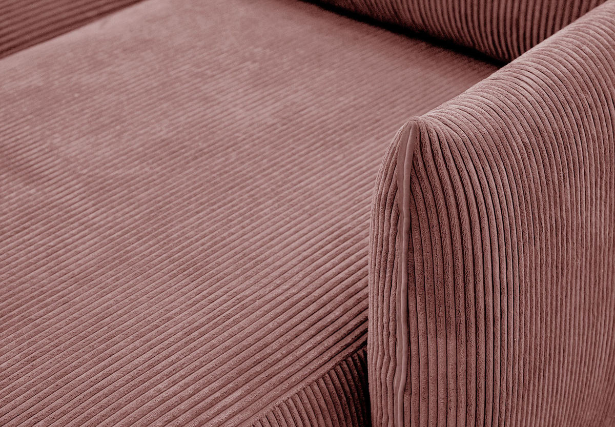 ECKSOFA TAUER 5-Sitzer, altrosa - Schwarz/Altrosa, Holzwerkstoff/Kunststoff (294/173cm) - Courtois Laville