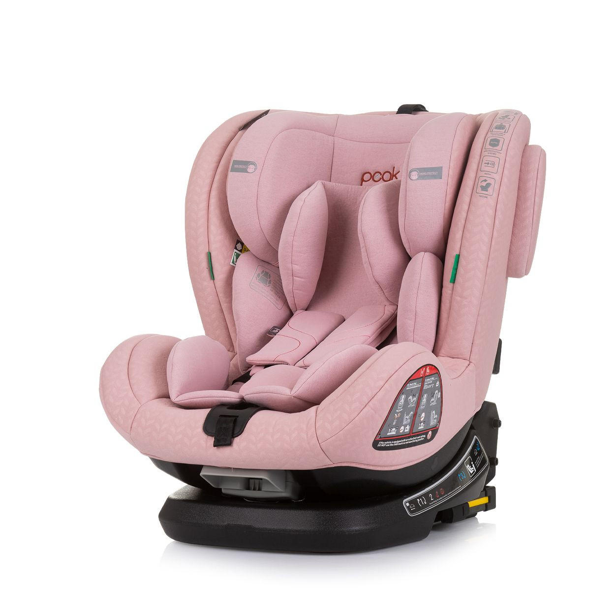 KINDERSITZ Peak i-Size rosa (40 - 150 cm) Isofix, SPS, drehbar, verstellbar - Rosa, Kunststoff (52/60/60cm) - Chipolino