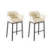 BARHOCKER 2er Set Lederlook Creme - Creme/Schwarz, Textil/Metall (64/110/48cm) - CLP