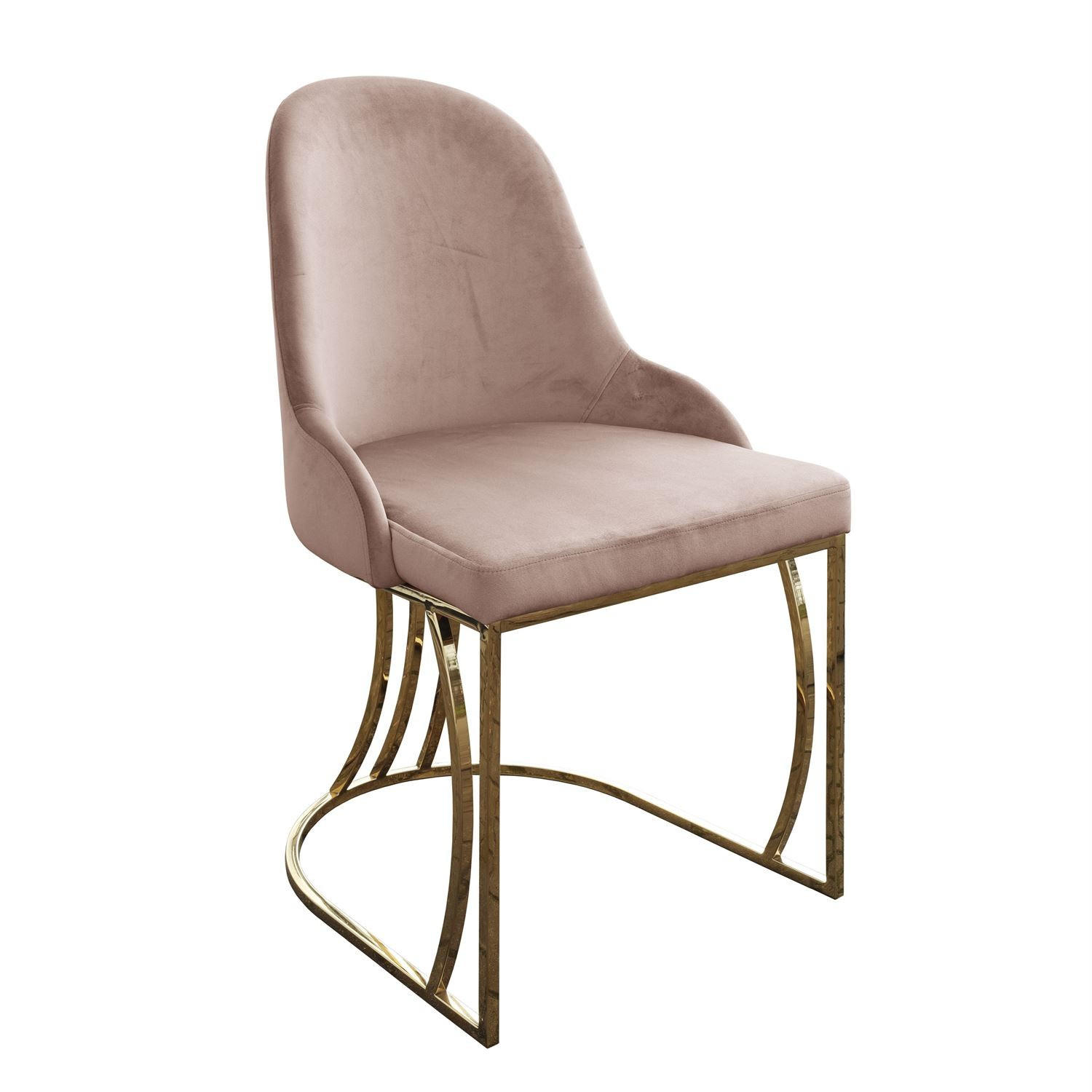 STUHL SOPHIE - Beige/Goldfarben, Textil (51/90/60cm) - Lookway