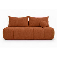 SOFA Mit Schlaffunktion Und Bettkasten, Chenille-Stoff Flow, Kupfer, PIANO - Kupferfarben, Holz (207/91/103cm) - Kaiser Möbel