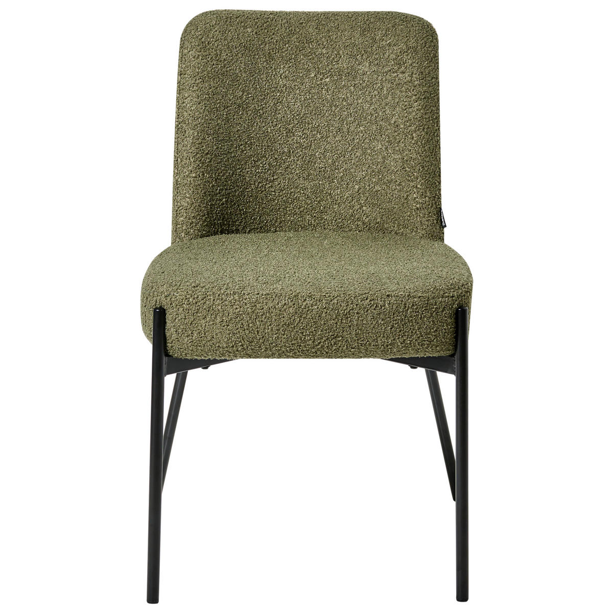 ESSZIMMERSTUHL 2er-Set Dunkelgrün Malin - Dunkelgrün/Schwarz, Textil (49/83/59cm) - Beliani