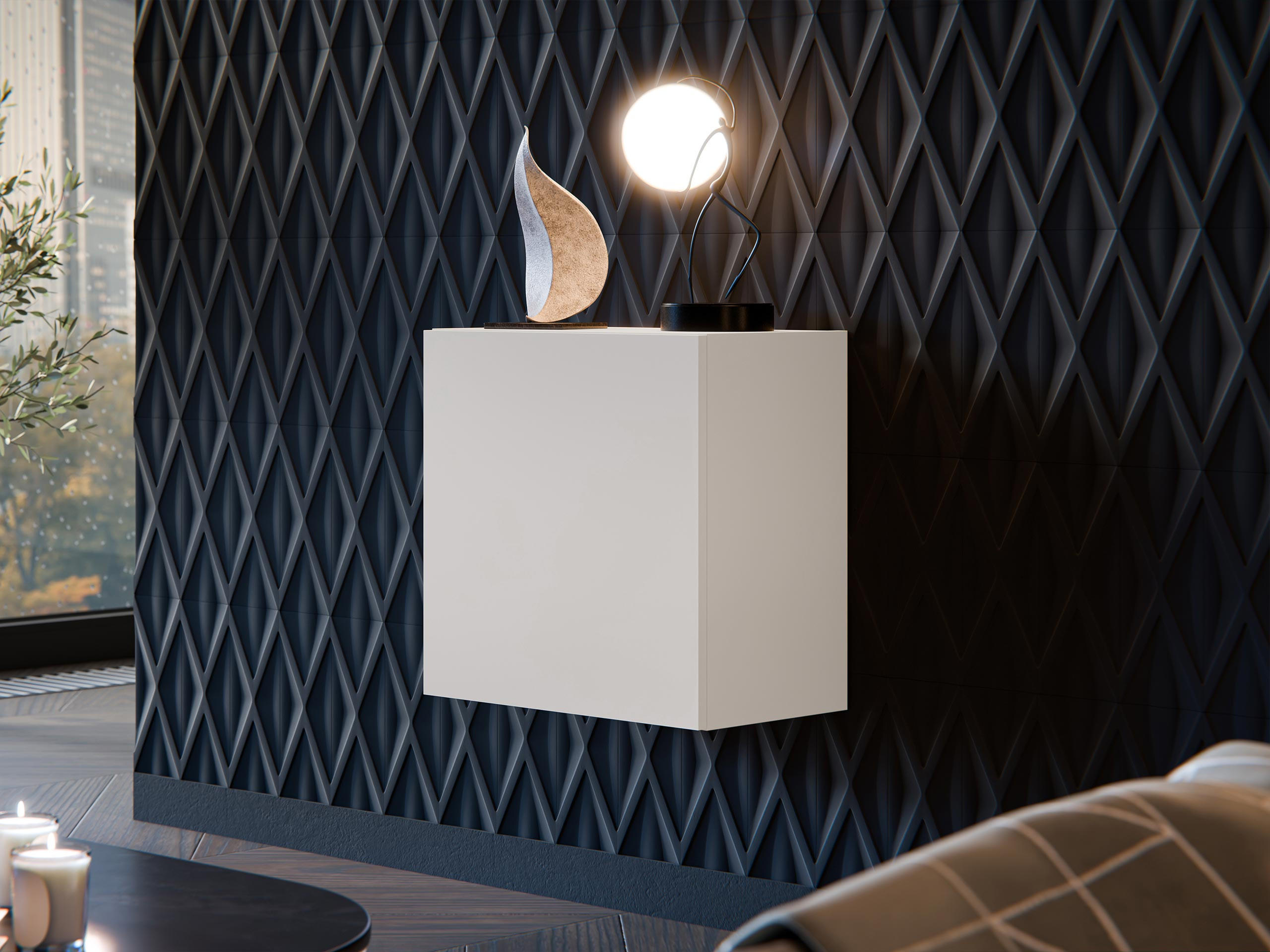 HÄNGEVITRINE Capital Quadrat - Kaschmir, Holzwerkstoff (50/50/30cm) - MIRJAN24