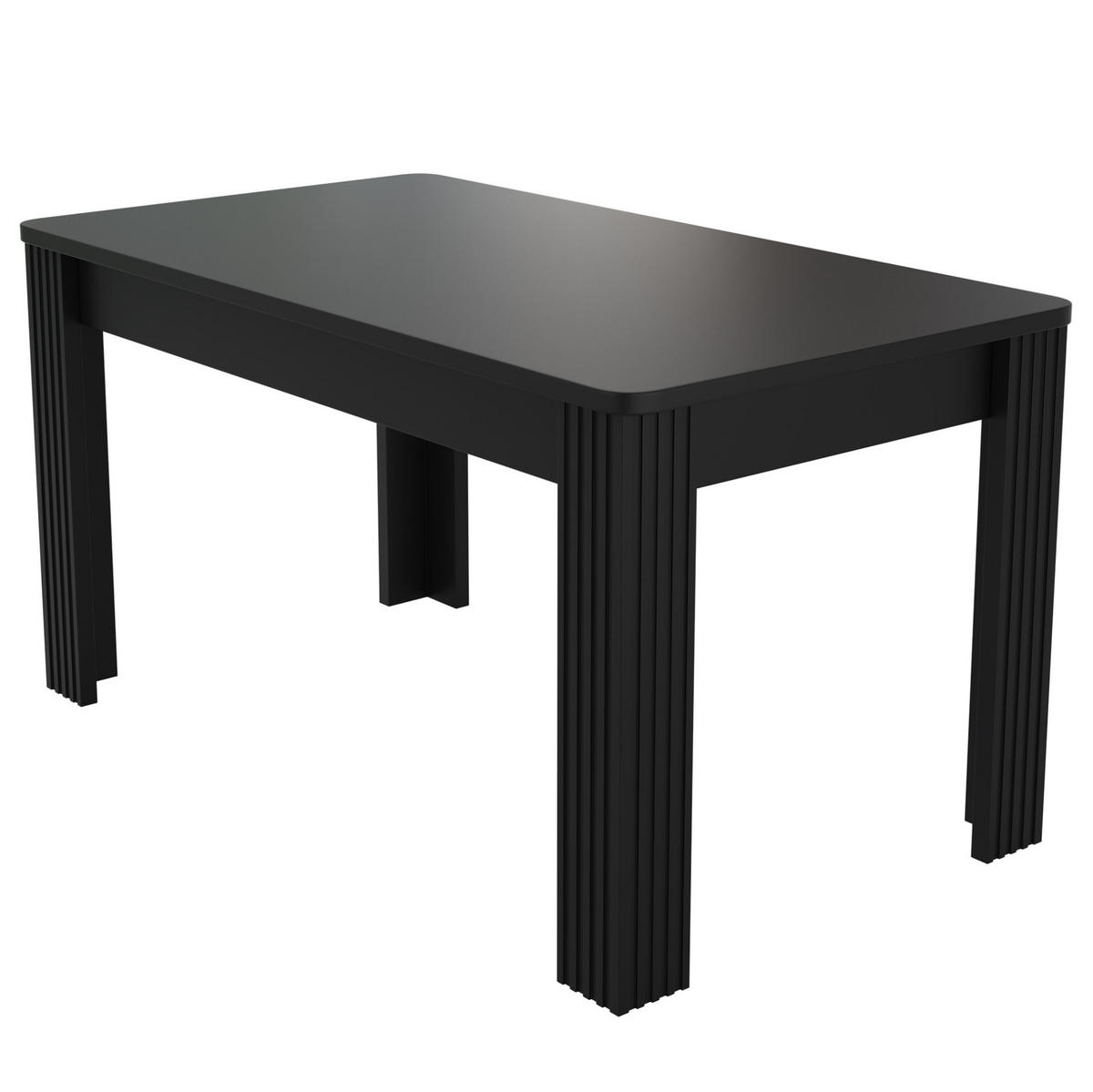 ESSTISCH rechteckig Schwarz mit 4 Beinen - Schwarz, Holzwerkstoff (116/65/75cm) - Meubliv