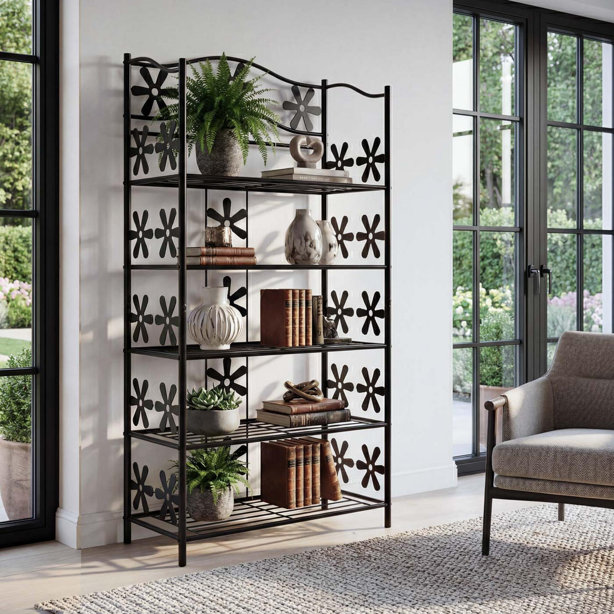 SCHUHREGAL Schwarz - Schwarz, Metall (60/112/30cm) - MCW