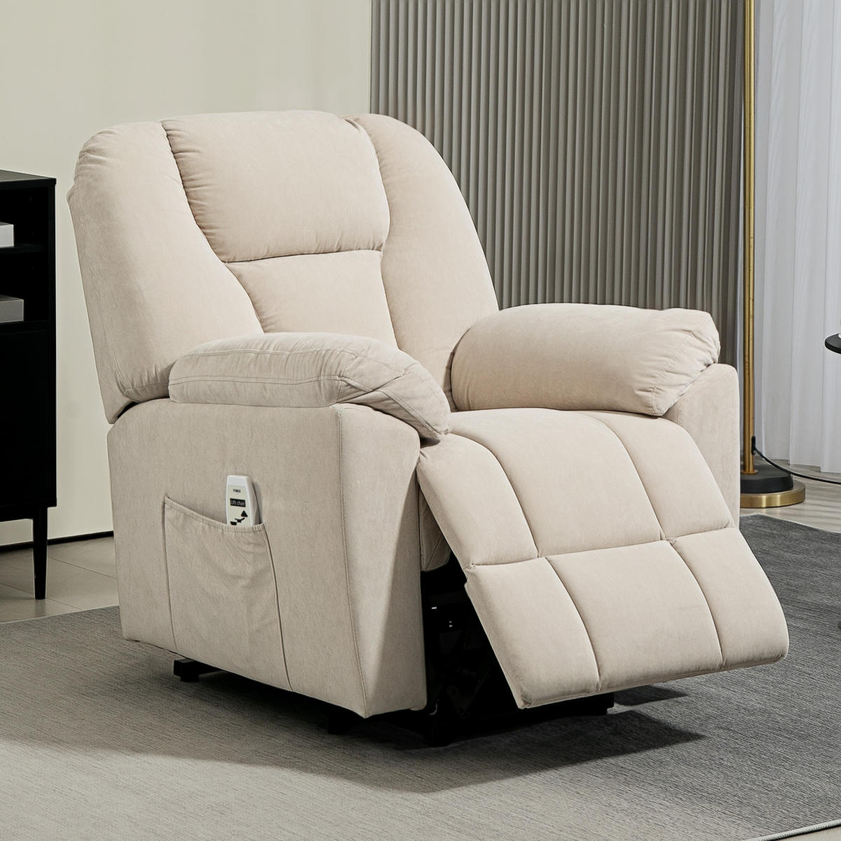 MASSAGESESSEL DE-15427 elektrisch mit Massage, Heizung und USB Beige - Beige, Metall (88/101/93cm) - ComfortXL