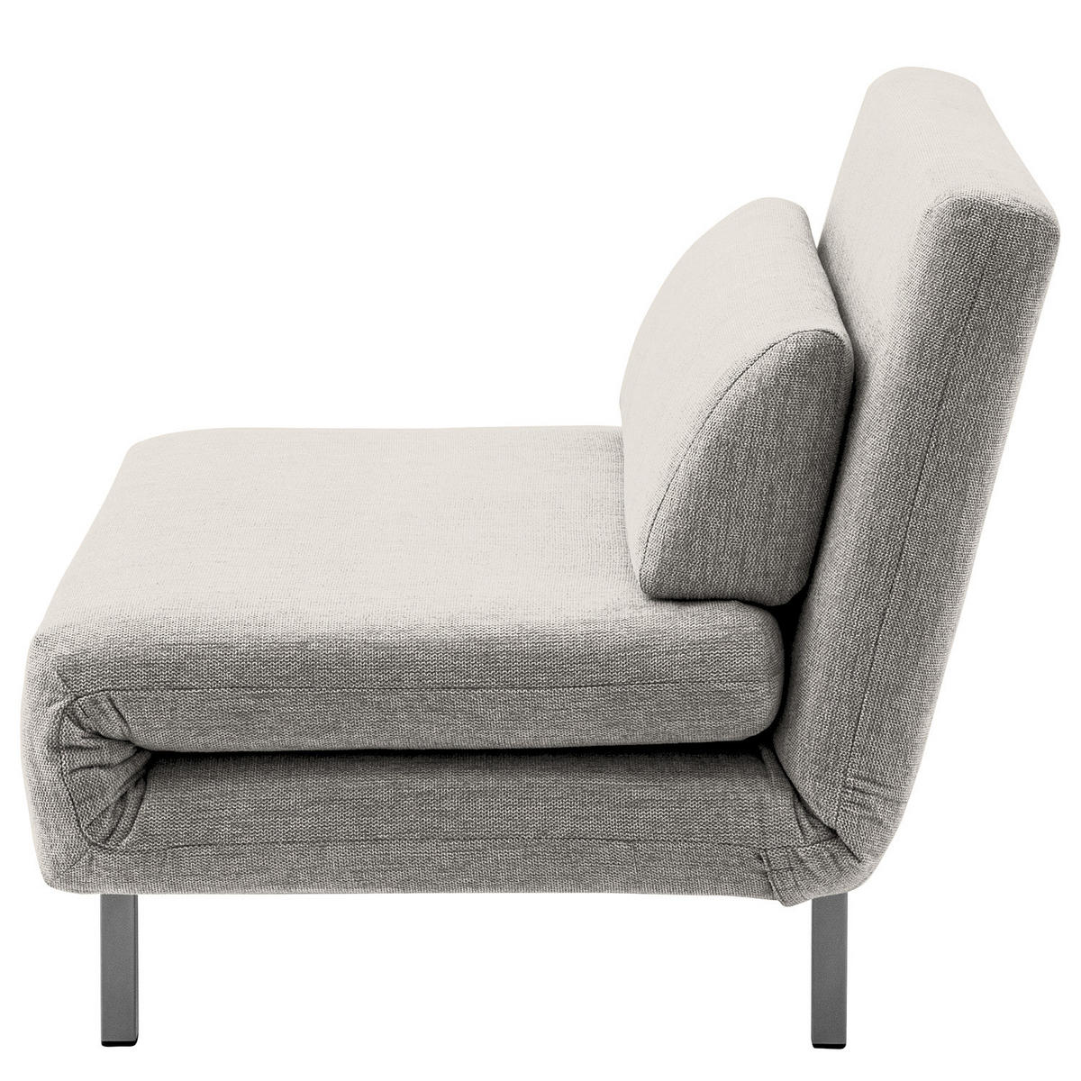 SCHLAFSESSEL - Silberfarben/Hellgrau, Textil/Metall (92/80/81cm) - home24