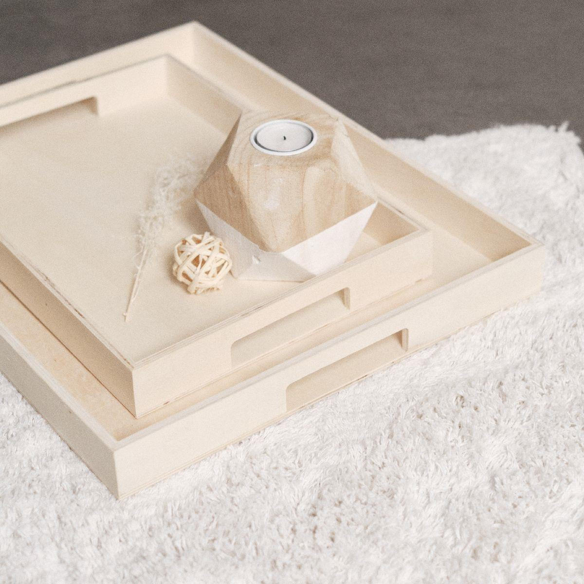 SERVIERTABLETTS aus Holz Simplicity Beige 46/35/4 cm - Beige, Holz (35/4/46cm) - Today
