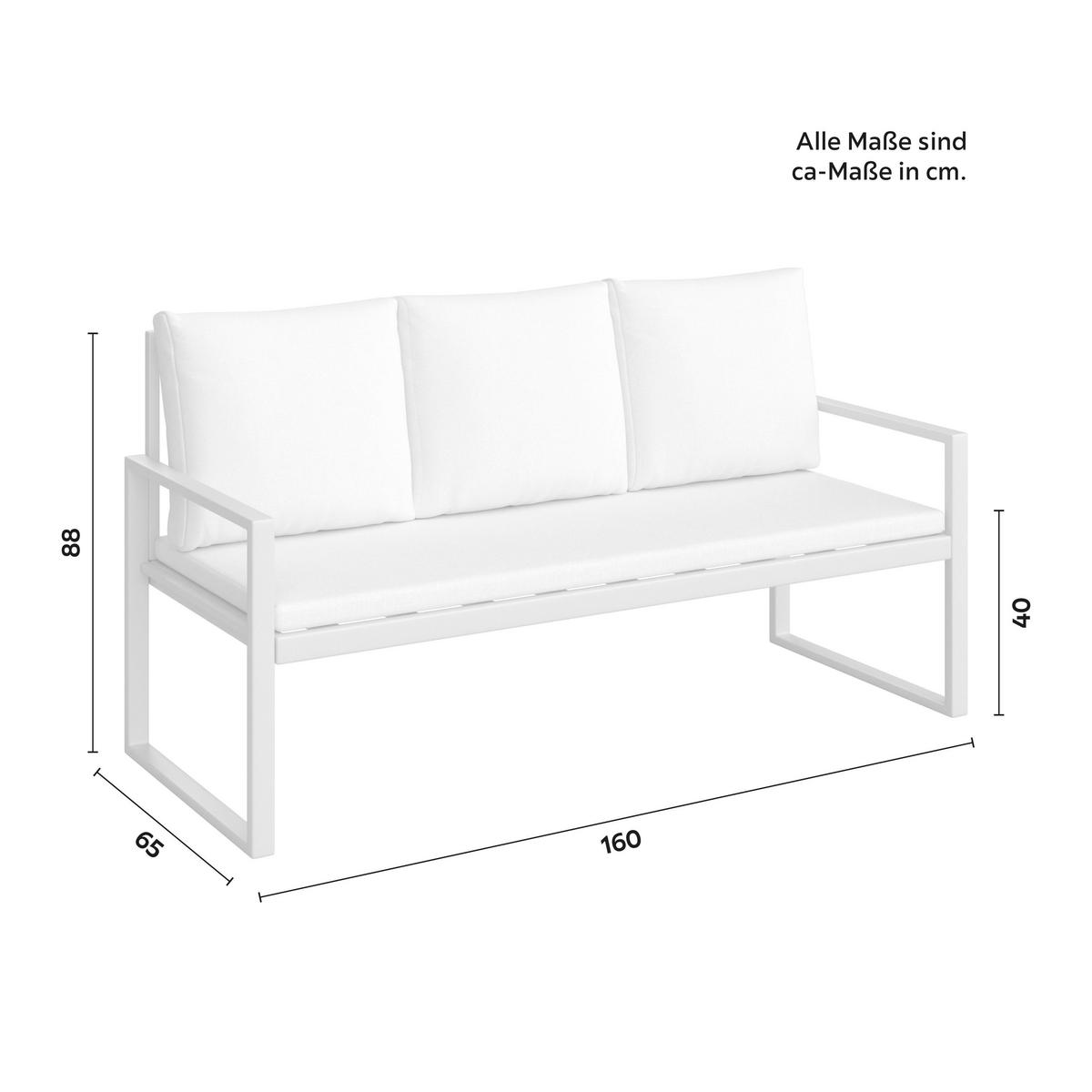 LOUNGEGARNITUR Ariella Hellgrau Outdoorstoff/Metall - Hellgrau, Holz