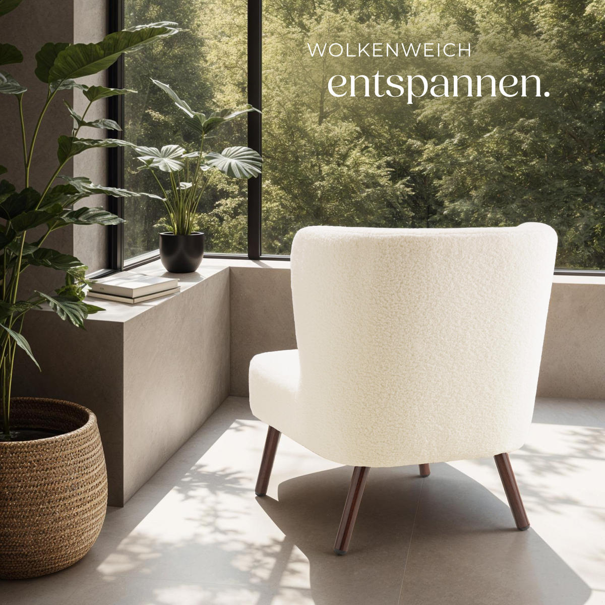 COCKTAILSESSEL Teddy Robina,62 x 73 x 74,weiß - Weiß, Kunststoff (62/74/73cm) - tectake