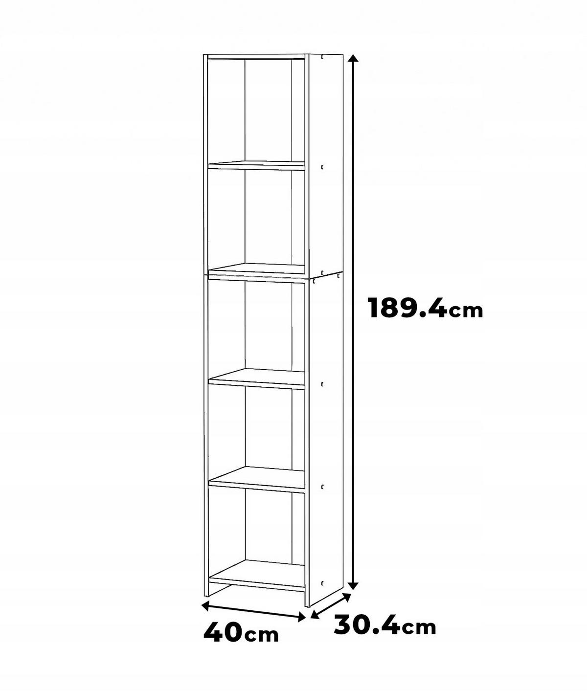 BÜCHERREGAL – Sonoma-Eiche - Sonoma Eiche, Holz (40/189.4/30.4cm)