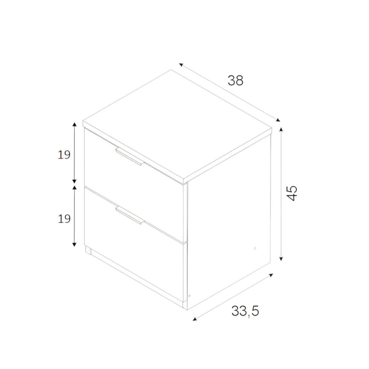 NACHTTISCH Eiche 33.5/38/45 cm - Braun, Holzwerkstoff (38/45/33.5cm) - DMORA