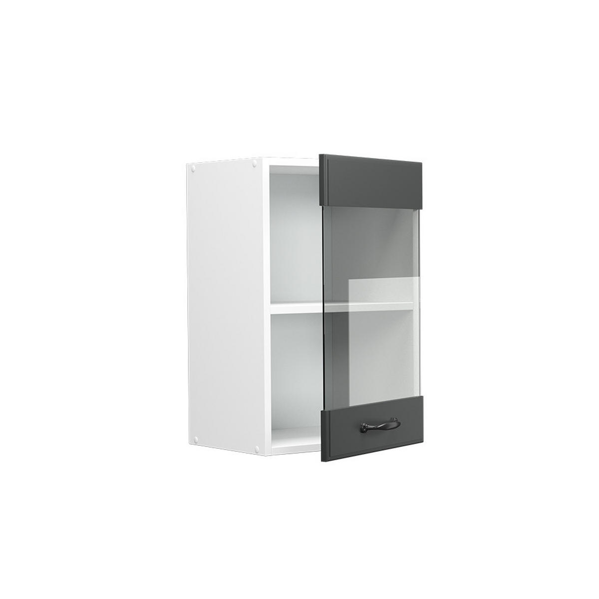 KÜCHENGLASSCHRANK R-Line Anthrazit Landhaus 40 cm - Dunkelgrau/Anthrazit, Holzwerkstoff (40/60/31cm) - Vicco