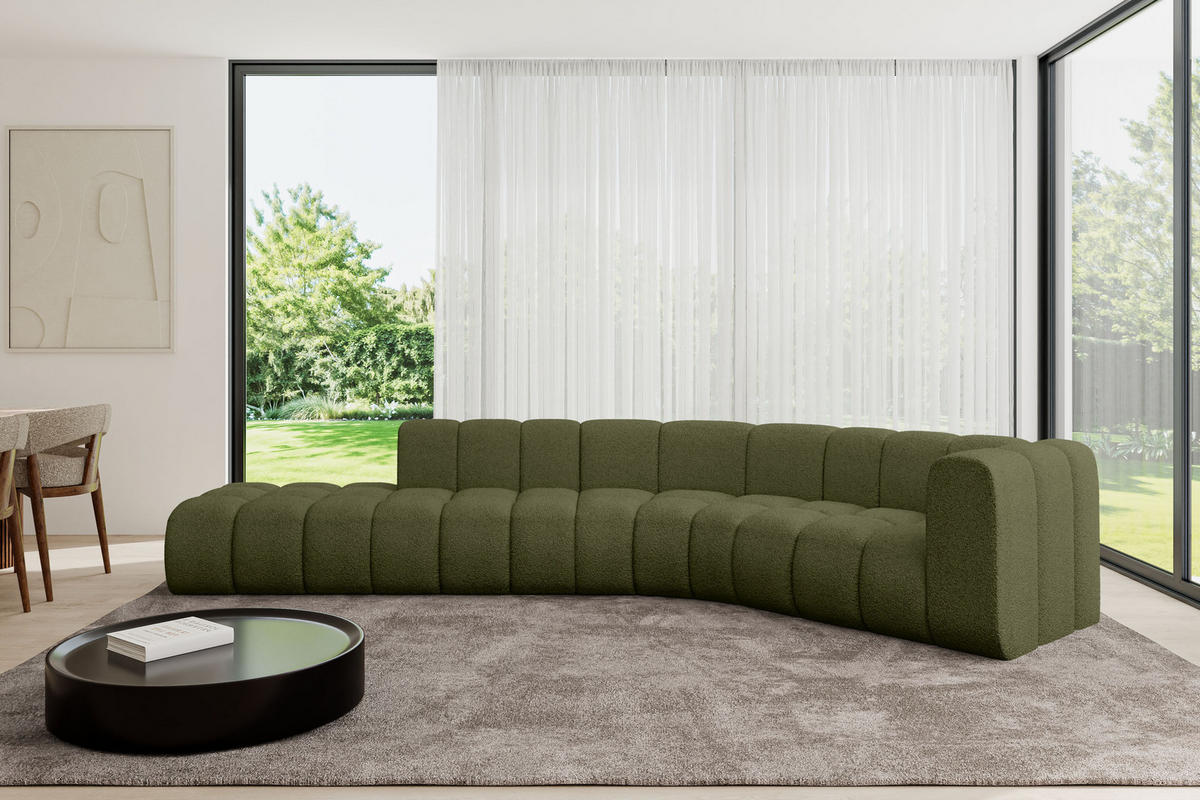 ECKSOFA modulares Sofa Tilmo-L1 - 399x194x70 cm Grün - Grün, Holzwerkstoff/Textil (399/194cm) - ALTDECOR
