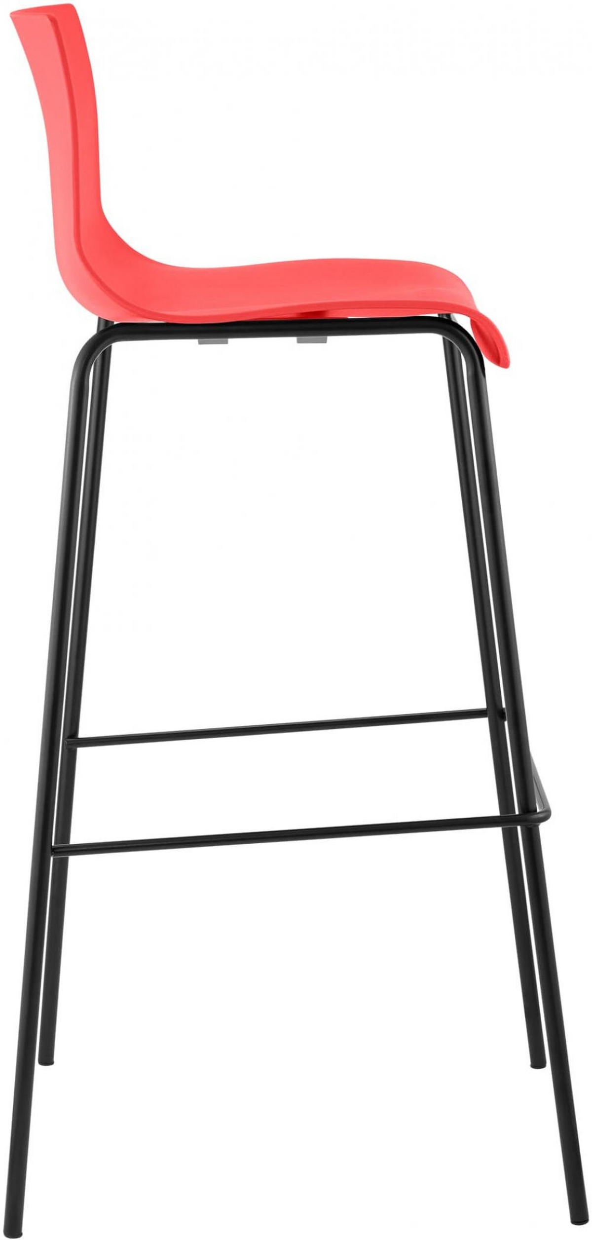 BARHOCKER 2 Kunststoff Rot - Rot/Schwarz, Kunststoff/Metall (43/100/48cm) - CLP