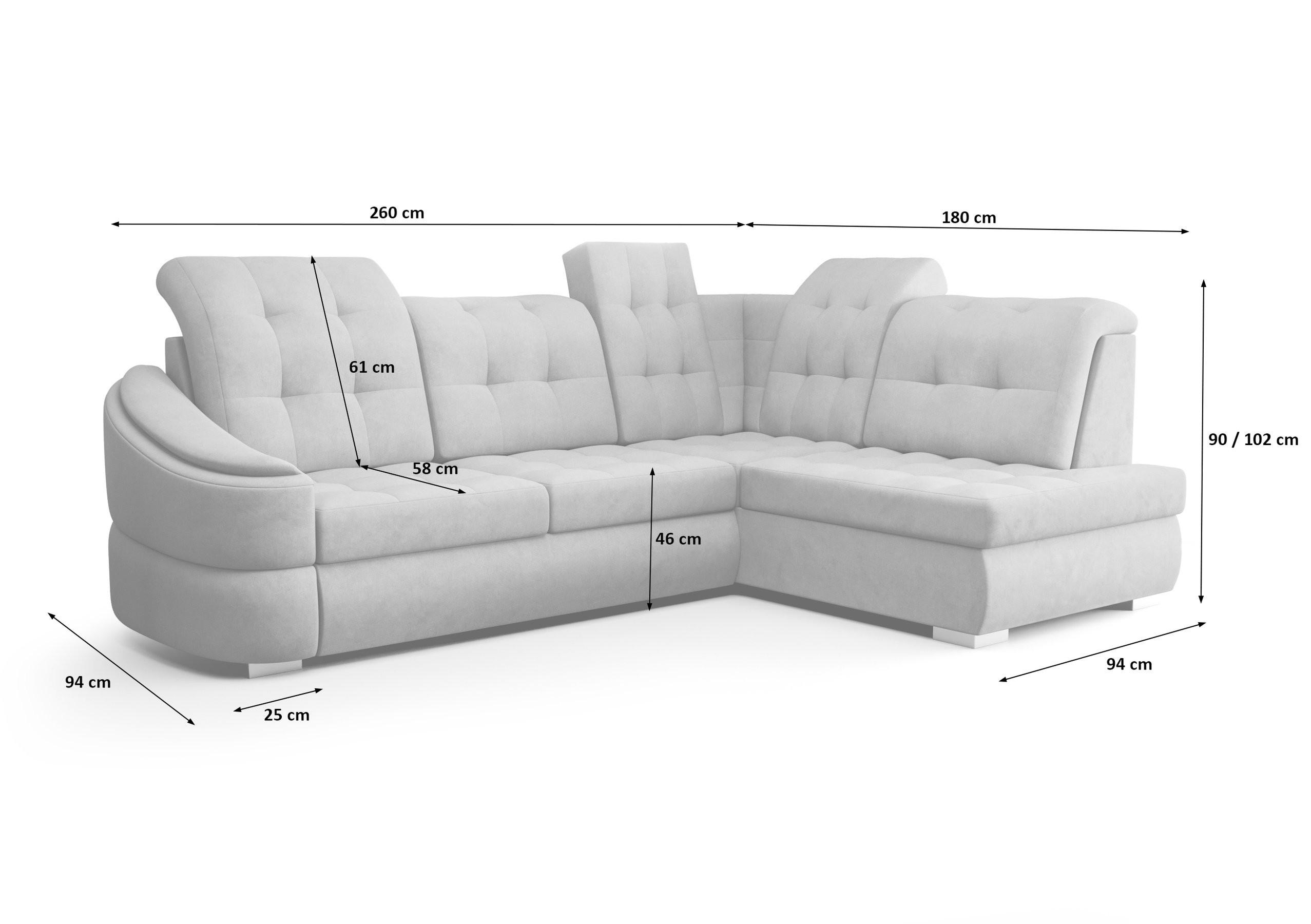 Thumbnail - O-Sofa Ecksofa, Weiß, Textil, 4-Sitzer, 260x180 cm, Wohnzimmer, Sofas & Couches, Wohnlandschaften, Ecksofas