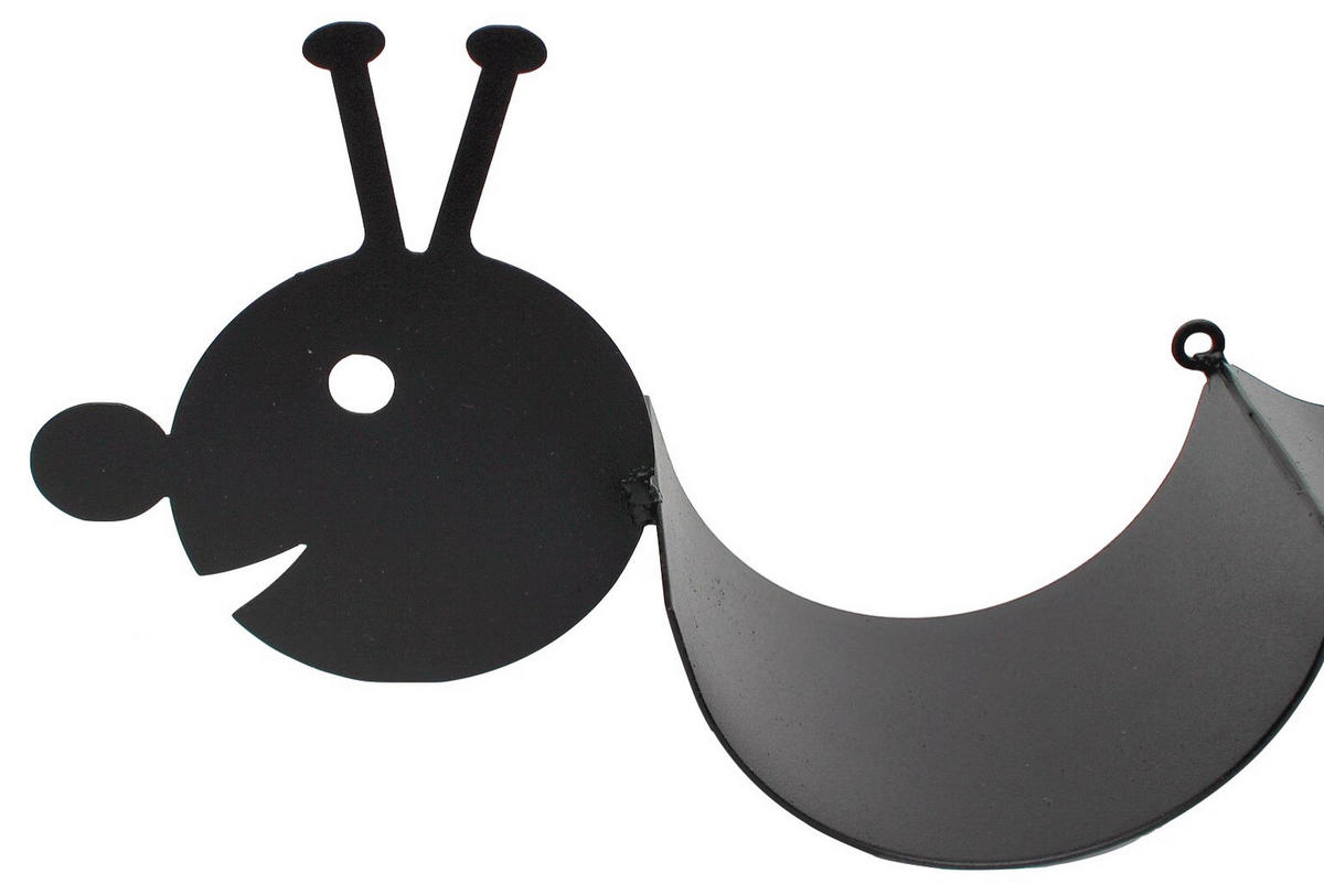 TOILETTENPAPIERHALTER Raupe Metall Schwarz 57/10/16 cm - Schwarz, Metall (57/16/10cm) - DanDiBo