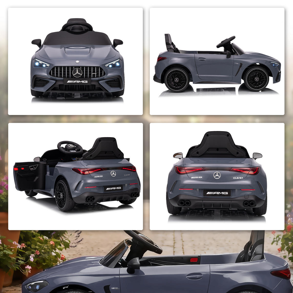 KINDER-ELEKTROAUTO DE-06180 Mercedes-AMG lizenziert mit Fernbedienung Grau - Grau, Kunststoff/Metall (99/55/43cm) - ComfortXL