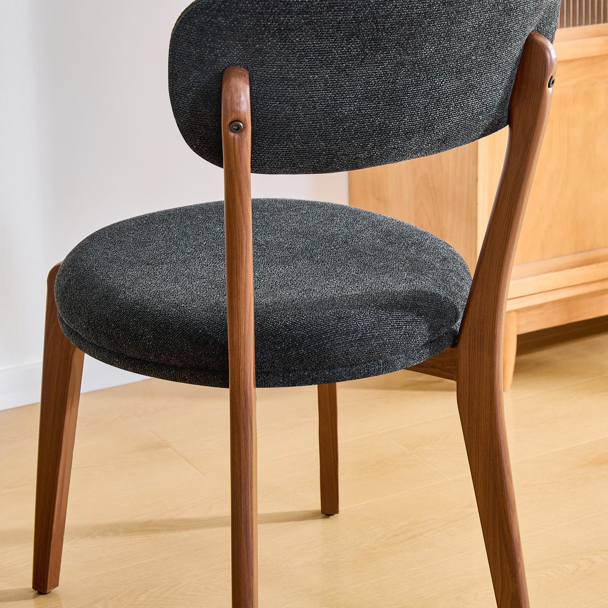 ESSZIMMERSTUHL 2er-Set aus Leinen mit Polsterung - Schwarz, Textil (48.5/84/55.5cm)