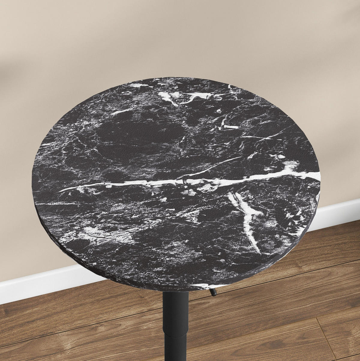 COUCHTISCH 60/60/93 cm höhenverstellbar mit wasserresistenter Tischplatte und stabilem Stahlfuß, Schwarz - Schwarz, Holzwerkstoff (60/60/93.5cm) - Redom