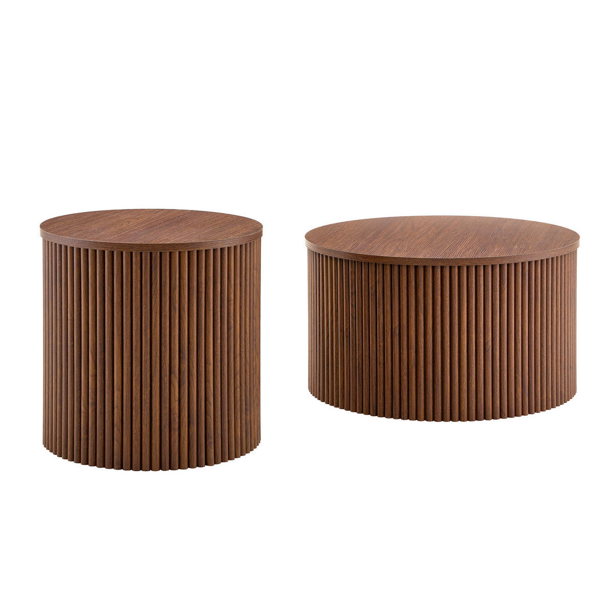 COUCHTISCH 79/79/28 cm aus MDF in Walnussoptik mit Stauraum - Walnussfarben, Holzwerkstoff (65/65/40cm) - OKMYHOME