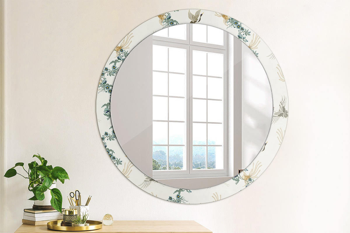 SPIEGEL Rund Ø 90 cm mit Aufdruck - Multicolor, Glas (90/90/0.4cm) - Wallfluent