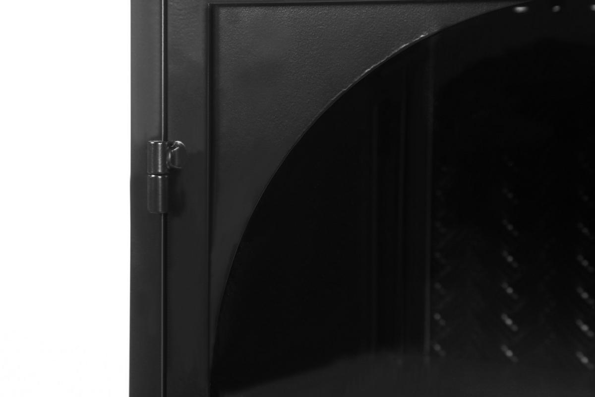 KÜCHENOBERSCHRANK 70x23x60 cm Schwarz aus Metall & Glas mit gewebtem Design & 3 Ablagen - Schwarz, Glas (70/60/23cm) - Modfu