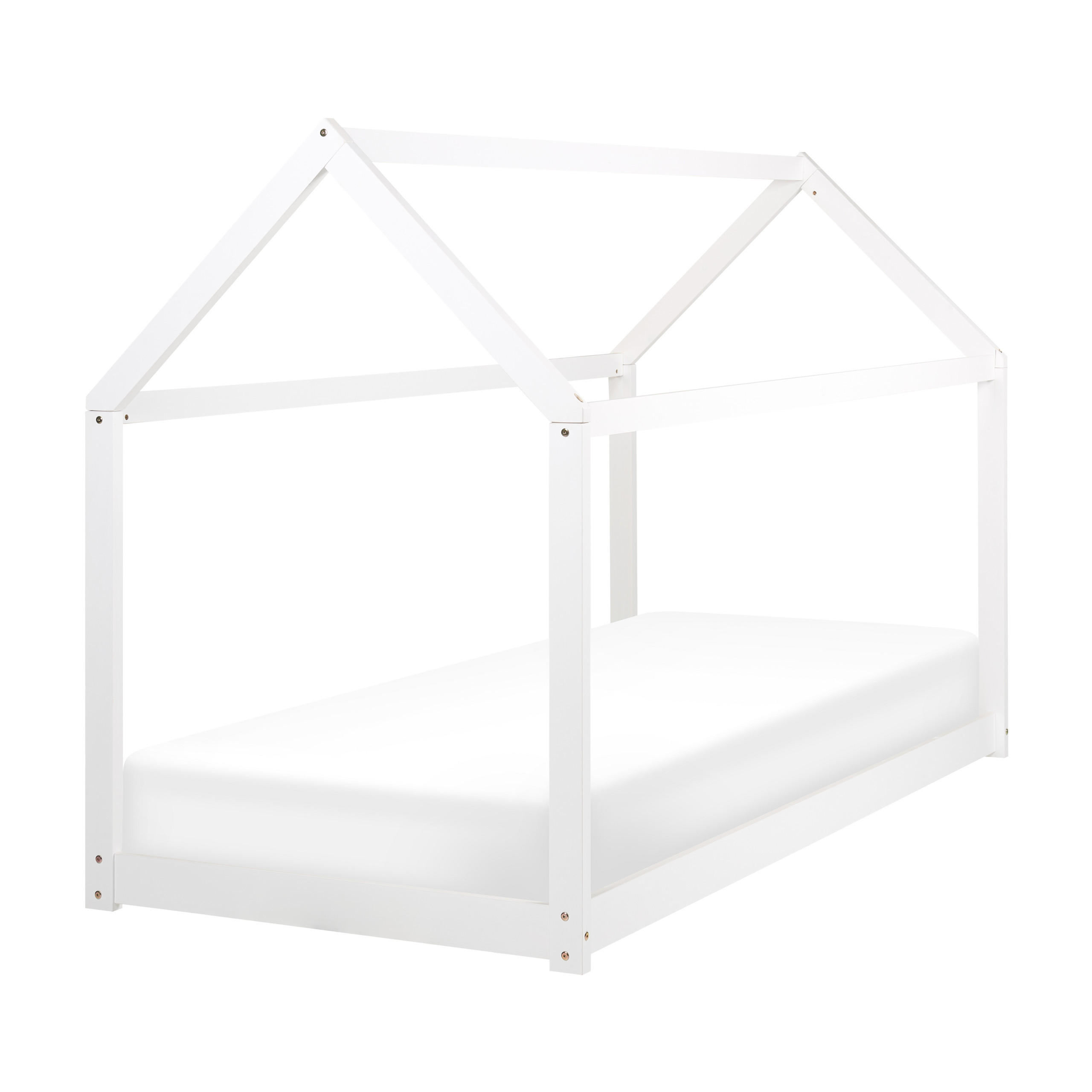 KINDER-HAUSBETT Weiß 90-200 cm Tosse - Weiß, Holz (90/200cm) - Beliani
