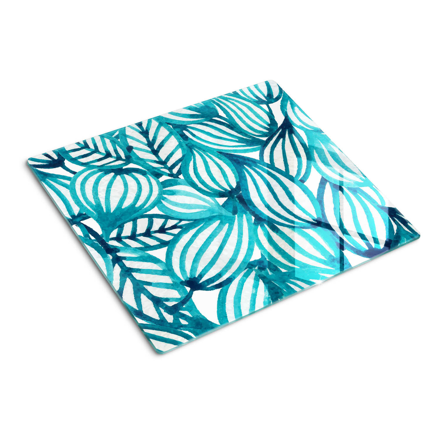 GLASPLATTE 60x52 cm Blumenmuster - Grün, Glas (60/0.4/52cm) - TULUP