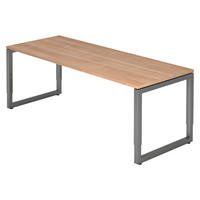 SCHREIBTISCH Serie-R 80/200/74 cm in Nussbaumfarben/Graphitfarben - Nussbaumfarben/Graphitfarben, Holzwerkstoff (80/200/74cm) - bümö