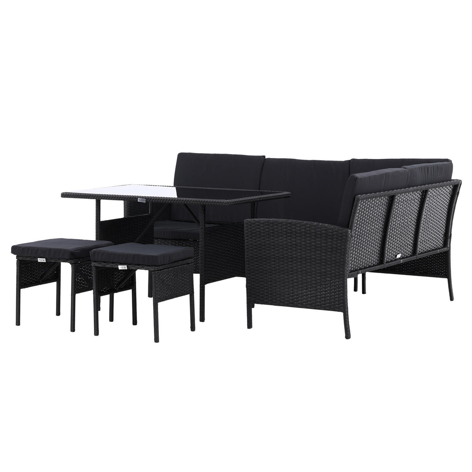 LOUNGESET - Schwarz, Kunststoff - home24