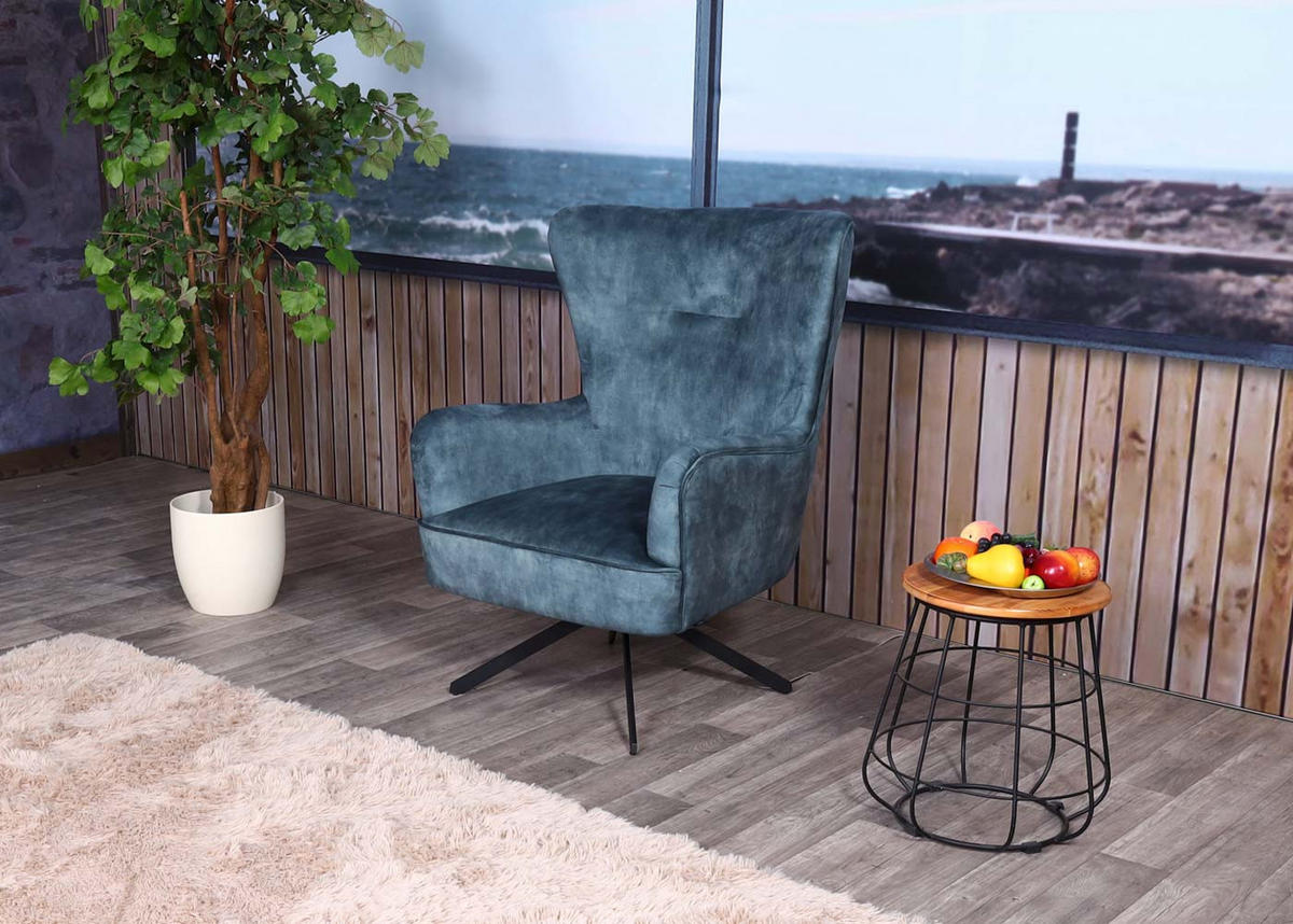 LOUNGE-SESSEL Blau - Blau, Textil (75/99/65cm) - MCW