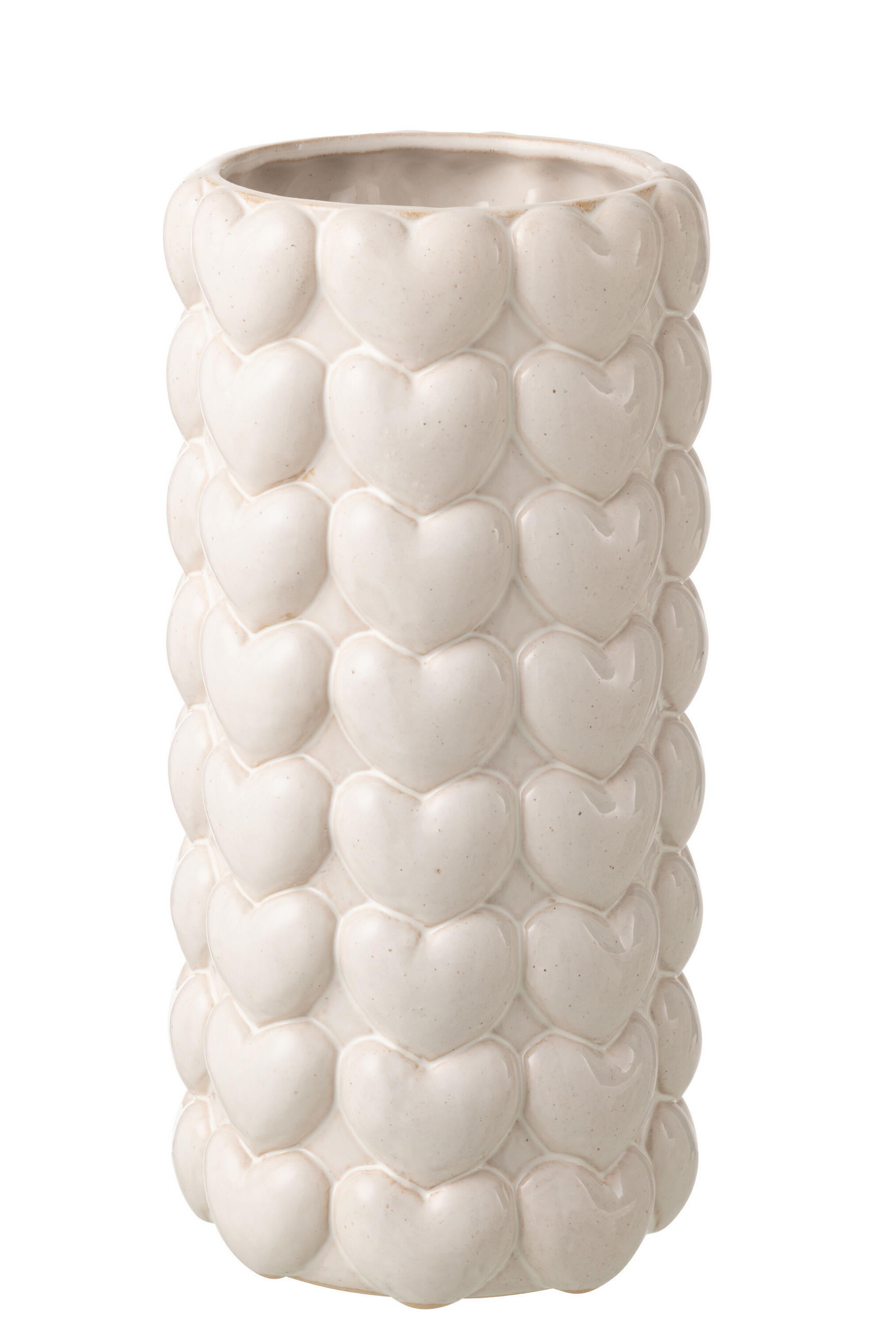 BLUMENTOPF HERZEN Beige - Beige, Keramik (16/32.5cm) - J-Line