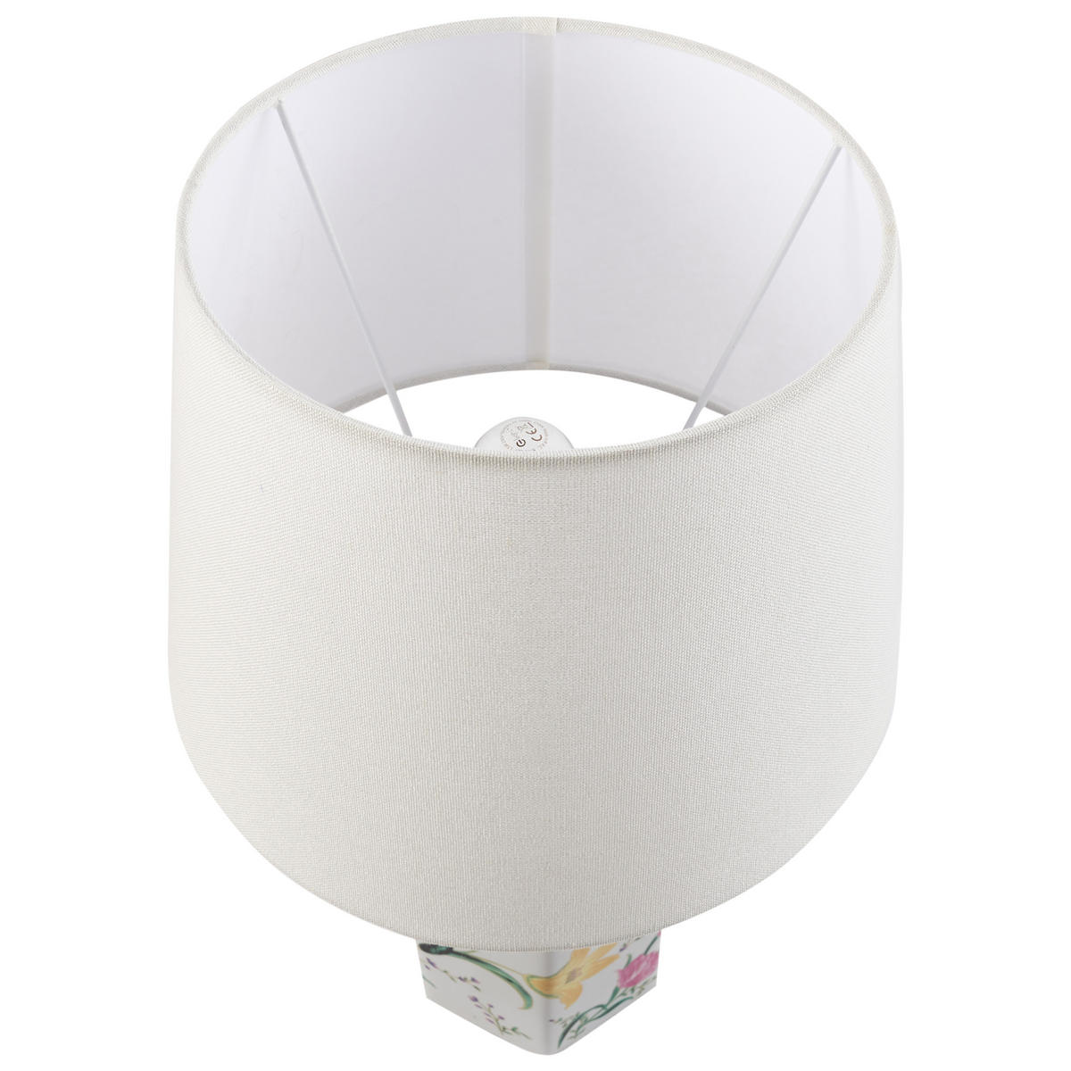 TISCHLAMPE Porzellan Weiß Cavado - Blau/Gelb, Keramik (33/33/54cm) - Beliani