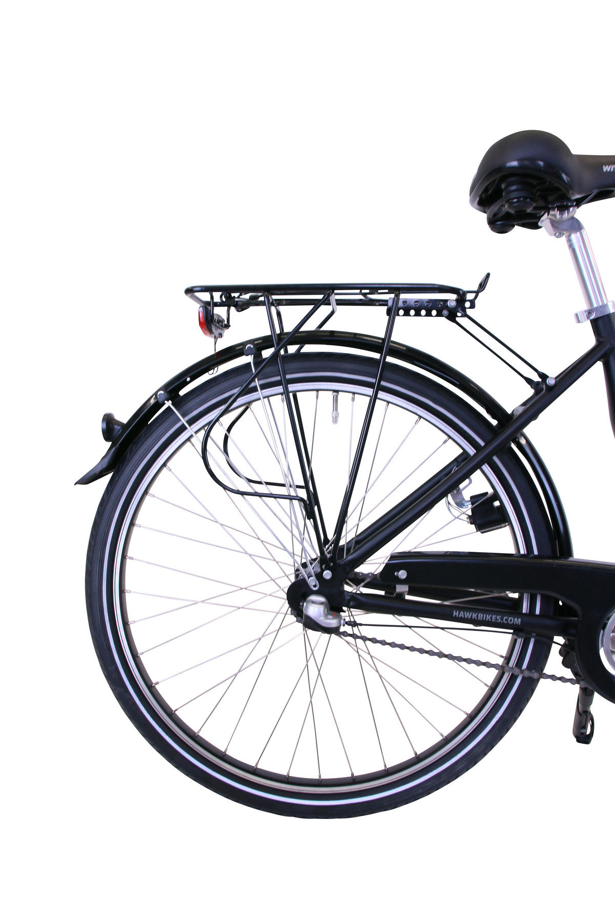 CITYRAD City Comfort Premium Black 3 Gang 26 Zoll 44 cm & 28 Zoll 46 cm - Schwarz, Metall (48cm) - Hawk Bikes