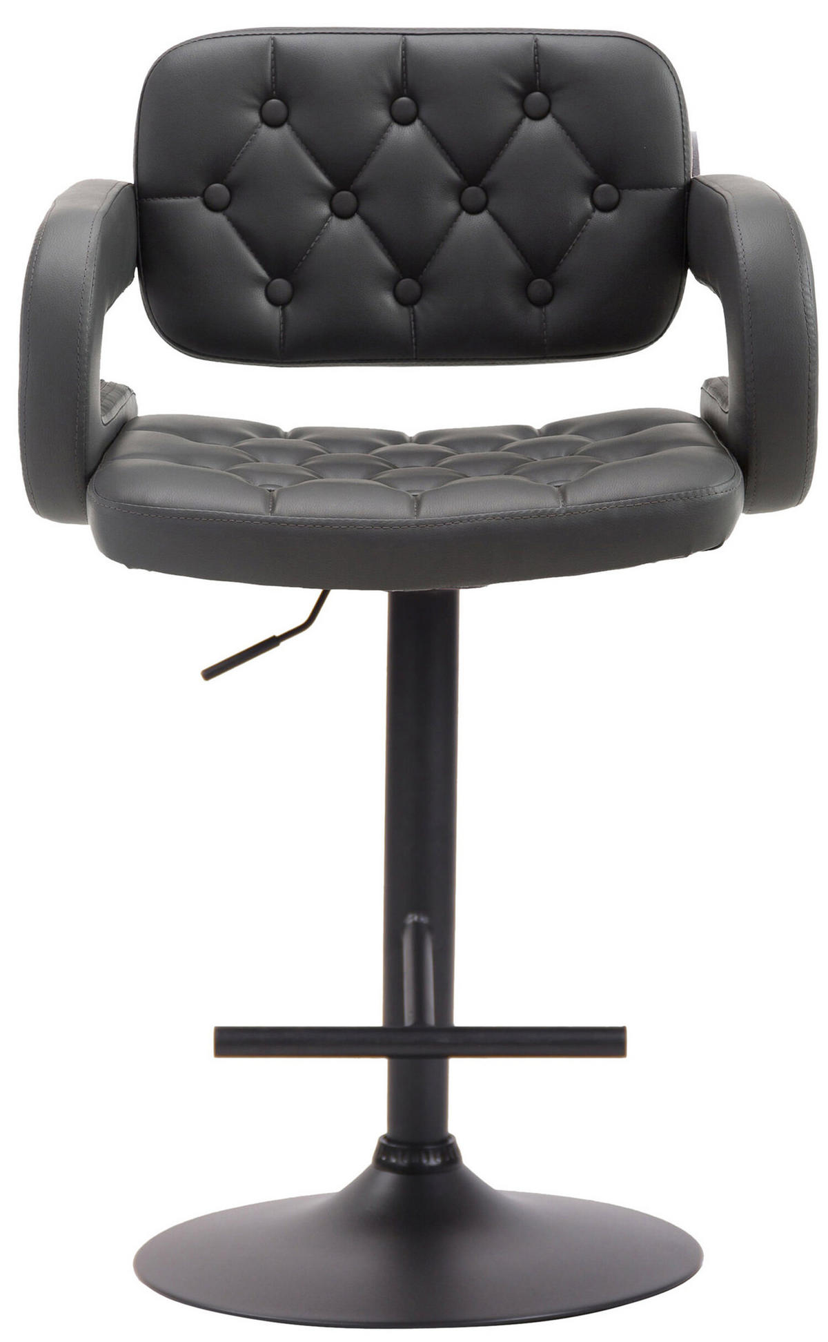 BARHOCKER Dubai, Gestell schwarz, Kunstleder Grau - Schwarz/Grau, Kunststoff/Textil (52/100/55cm) - TPFLiving