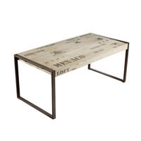ESSTISCH Mango 140x90x76 natur bedruckt FACTORY #115 - Naturfarben, Holz (140/90/76cm) - Massivmoebel24