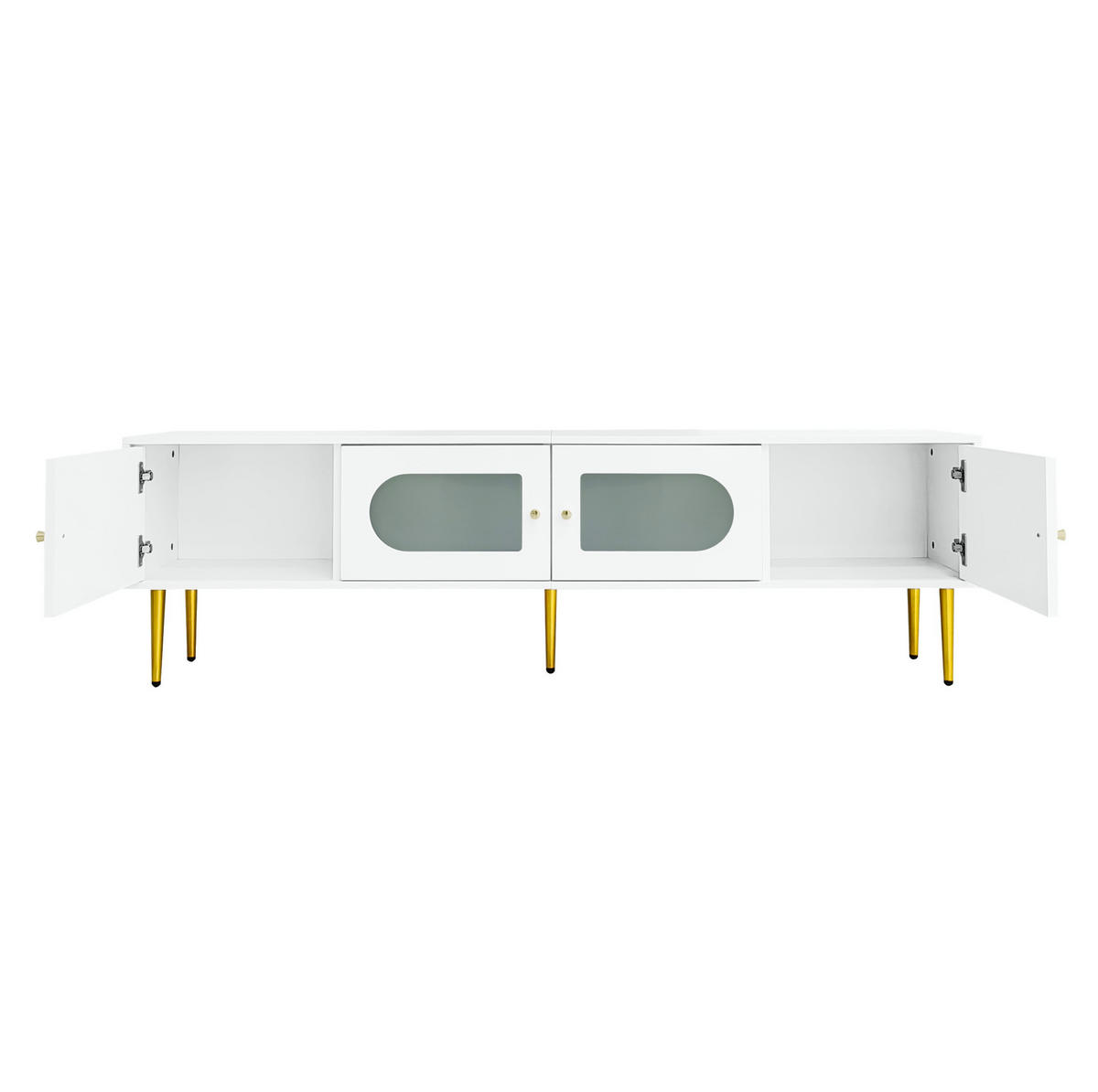 TV ormarić 170/35/50 cm od iverice s otvorima za kabele i tihim šarkama, Bijela - bijela, drvni materijal (140/38/38cm) - Redom