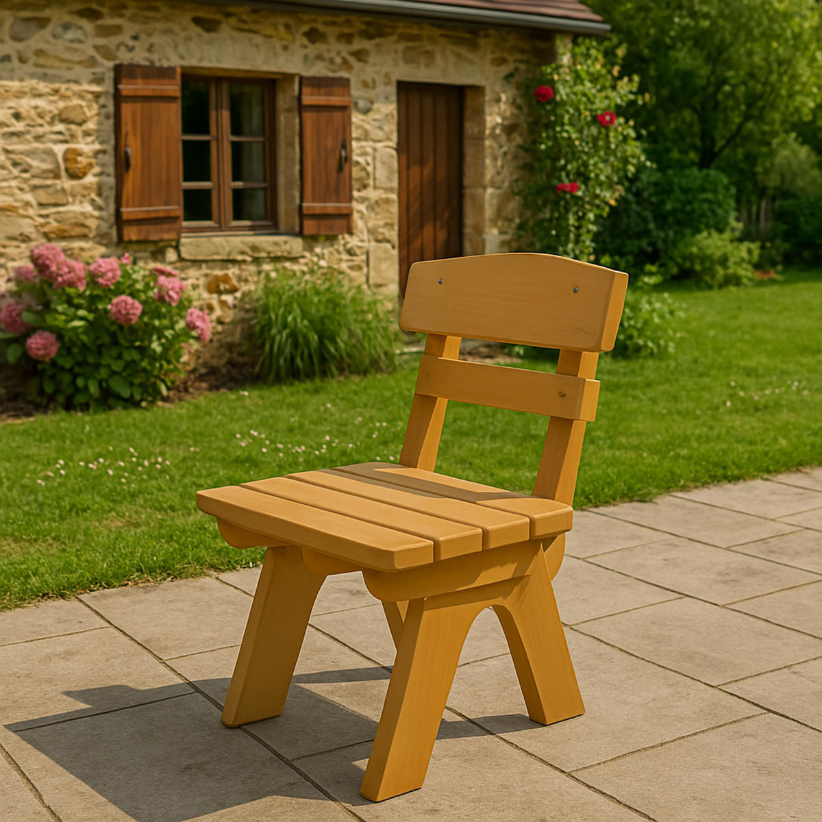 GARTENSTUHL Drieburg aus Kiefer massiv - Braun, Holz (50/82/60cm) - TPFGarden