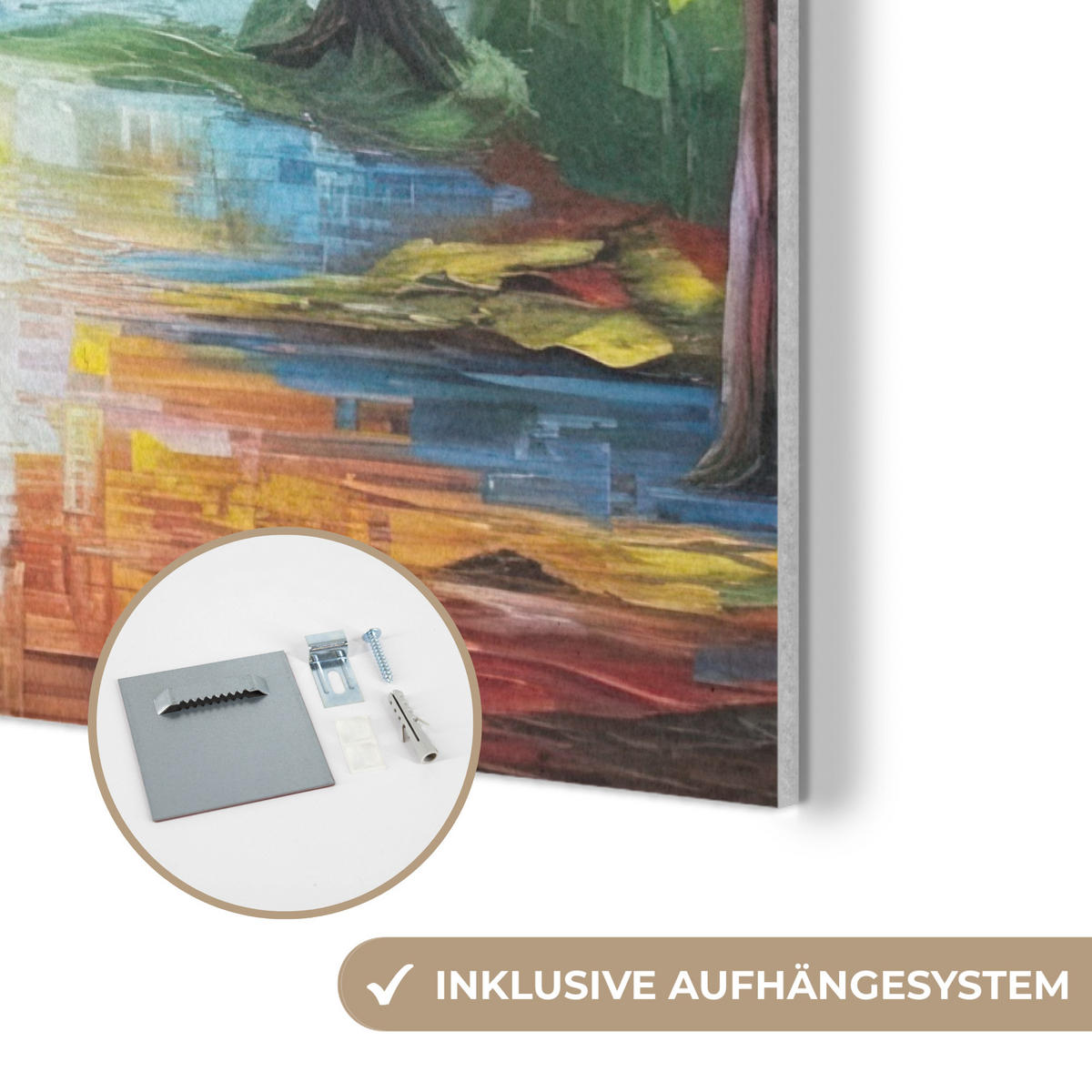 AKUSTIKBILD Landschaft - Wald - Farben - Natur Wanddeko 60x90 cm - Multicolor, Kunststoff (60/90/0.9cm) - MuchoWow