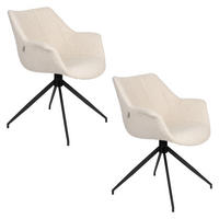 ESSZIMMERSTUHL Doulton Swivel Natur - 2 er Set - Beige, Textil (67/80/61cm) - Zuiver