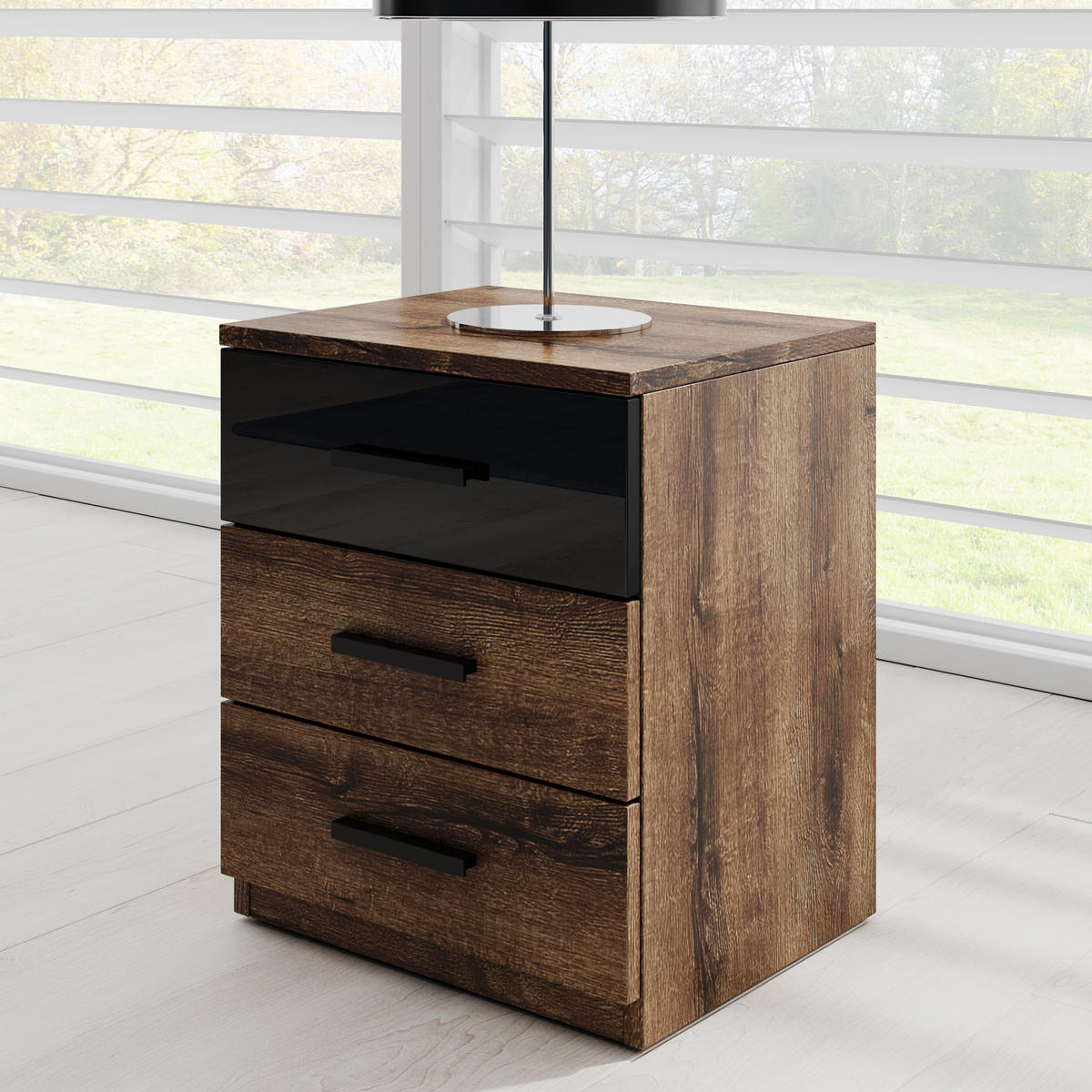 NACHTTISCH COSMICO 47/56/42 cm Braun - Braun, Holzwerkstoff (47/56/42cm) - MASSENO