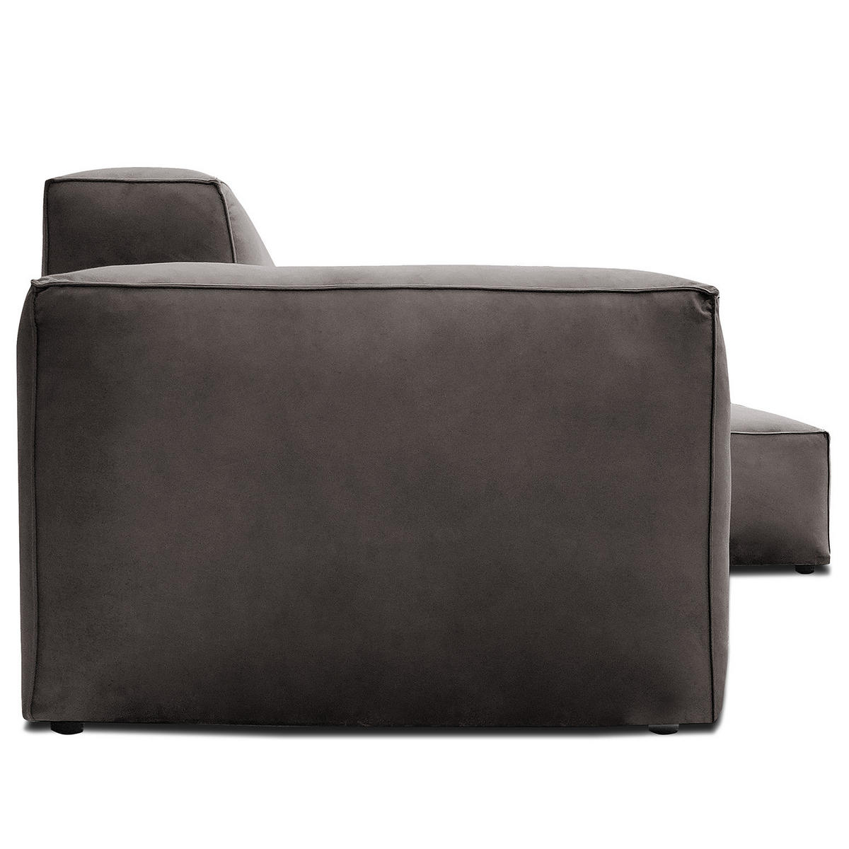 ECKSOFA mit Longchair - Graubraun/Schwarz, Kunststoff/Textil (345/170cm) - home24