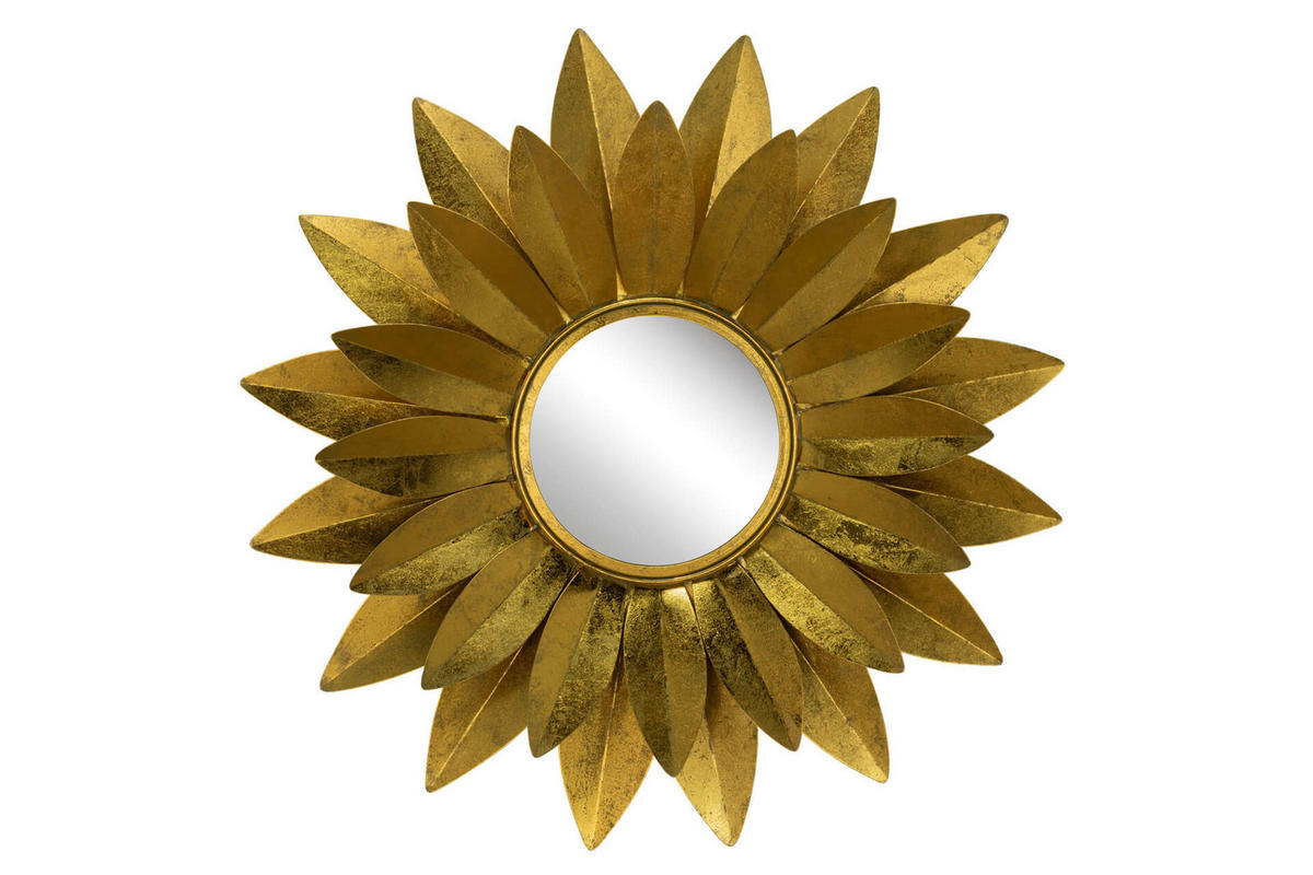 WANDSPIEGEL Gold 90/90 cm - Goldfarben, Metall (10.9/90/7cm) - KUNSTLOFT