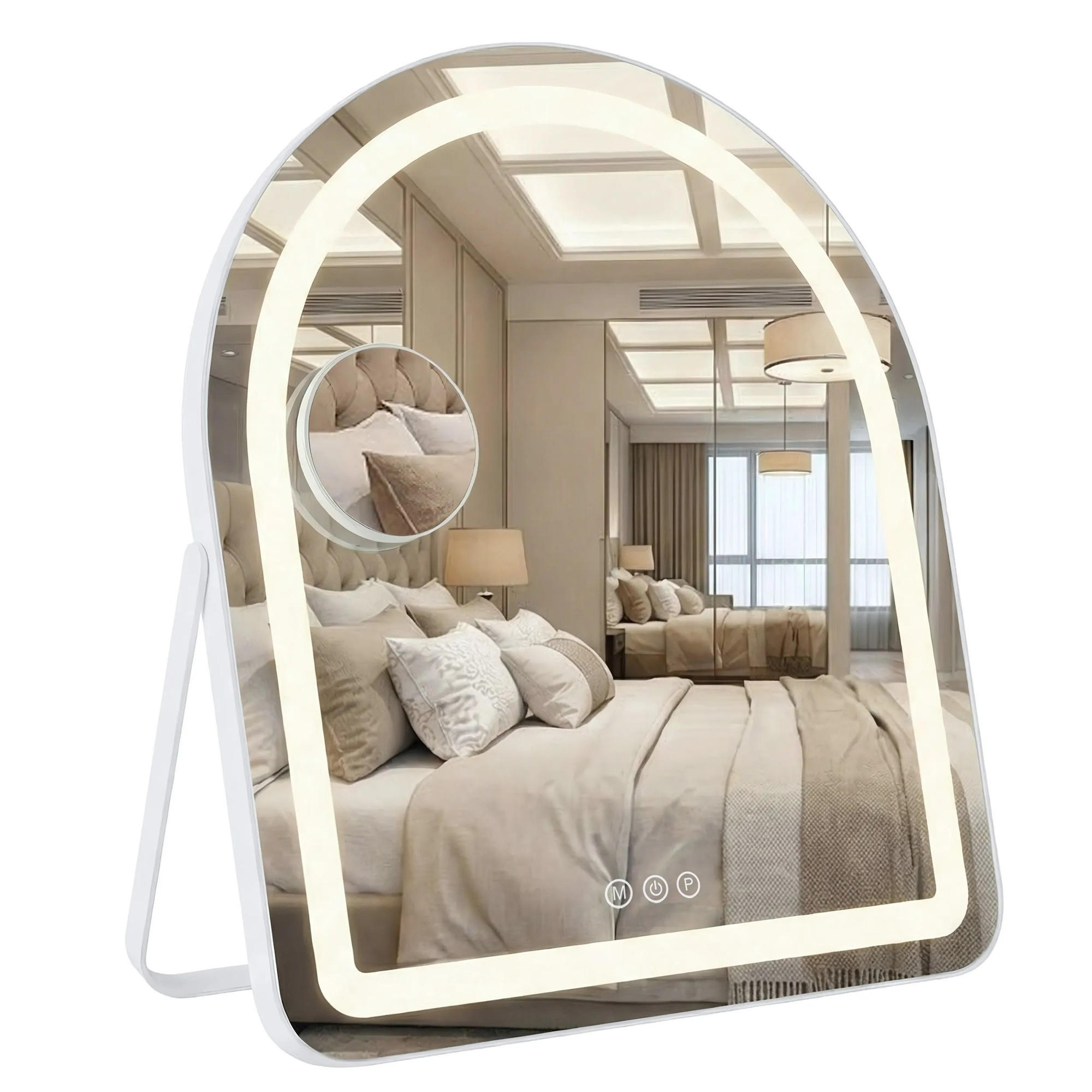 SPIEGEL Rea Led Glam White 40x45cm - Weiß, Metall (40/45/3cm) - REA
